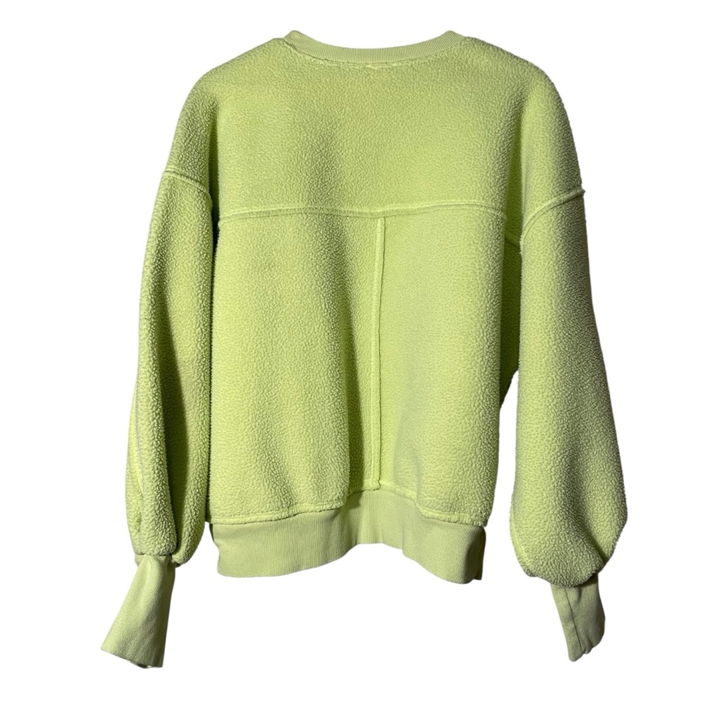 Pilcro Light Neon Green Fleece Crew Neck Sweater - Picture 6 of 9
